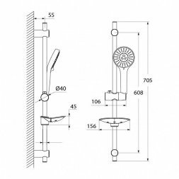 Душевой гарнитур IDDIS Aquajoy, AQU3F00I16  1163