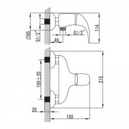 Смеситель для душа IDDIS Leaf LEASB00i03WA