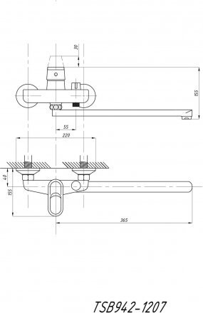 Смеситель для ванны с душем TSARSBERG TSB-950-1207 тип См-ВУОРНШлА