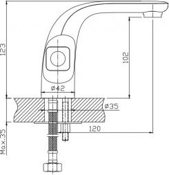 Смеситель для раковины Orange LOTOS M32-021cr-S