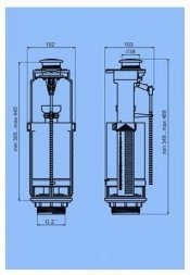 Арматура Ани Пласт с боковой подводкой 1/2 кнопка хром WC8010C