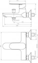 Смеситель ванно-душевой Agger Splendid A0910000 однозахватный 00-00000225