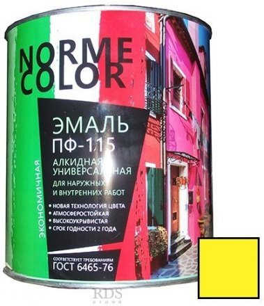 Эмаль ПФ-115 0,9 кг желтая NORME COLOR