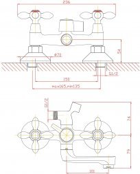 Смеситель для ванны с душем Agger  Retro  A1921200