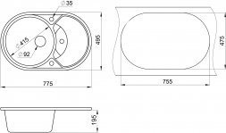 Кухонная мойка Granula GR-7801 классик