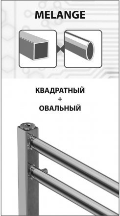 Полотенцесушитель электрический Lemark Melange П10 LM49810E 500x800, левый/правый