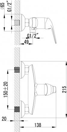 Смеситель для душа Lemark Эдванс LM1203С