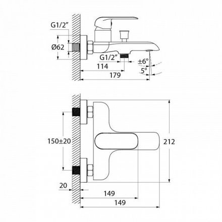 Смеситель для ванны IDDIS Calipso CALSB00i02WA