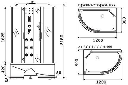 Душевая кабина Erlit Comfort ER4512TPL-C4-RUS (1200x800x2150)