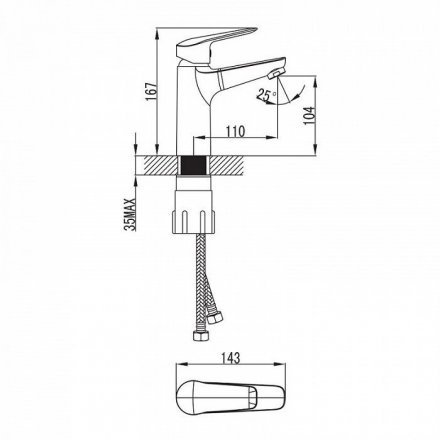 Смеситель для умывальника IDDIS Torr TORSB00i01   16869