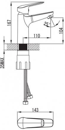 Смеситель для умывальника IDDIS Torr TORSB00i01   16869