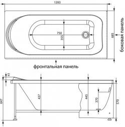 Ванна акриловая AQUANET NORD 160х 70 каркас сварной без экрана (205533)