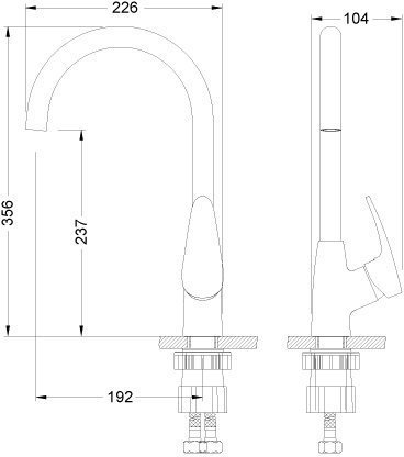 Смеситель для кухни Lemark Linara с высоким поворотным изливом LM0405С