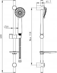 Душевой гарнитур Milardo 350  3503F60M16