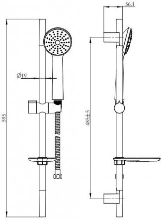 Душевой гарнитур Milardo 340  3401F60M16 25932