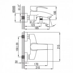 Смеситель для ванны IDDIS Vane VANSB00I02WA