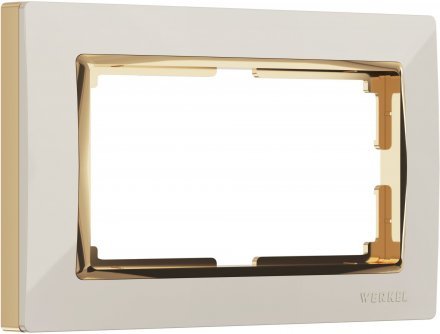 Рамка для двойной розетки (слоновая кость/золото) W0081932 Werkel