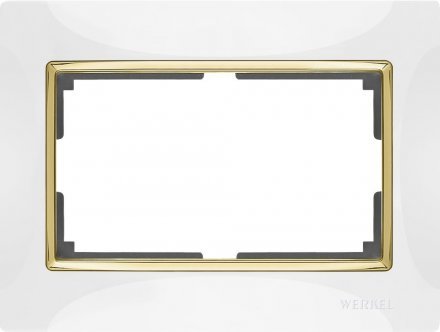 Рамка для двойной розетки (белый/золото) W0081933 Werkel