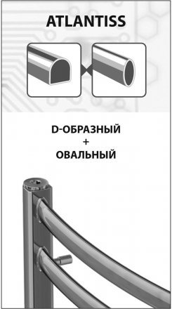 Полотенцесушитель электрический Lemark Atlantiss П10 LM32810RE 500x800, левый/правый