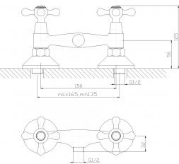 Смеситель для душа Decoroom DR49055 двухзахватный