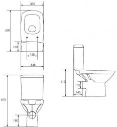 Компакт Cersanit Carina NEW Clean ON 011 3/5 кр.дюр. slim lift, easy-oft