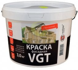 Краска ВД-АК-1180 фасадная белоснежная 3 кг (4) VGT 5734