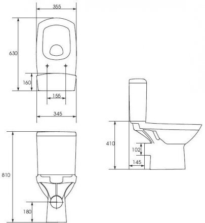 Компакт Cersanit CITY NEW Clean ON 011 3/5 дюр. slim, lift, e-oft