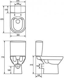 Компакт Cersanit STREET FUSION NEW Clean ON 011 3/5 с кр.дюропл. slim lifting