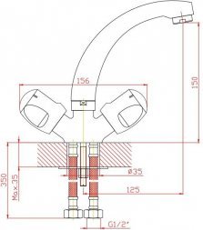 Смеситель для кухонной мойки Orange CLASSIC S M75-011cr