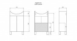 Тумба Ладога-50 прямая с раков. мебельн. Ладога-50 см