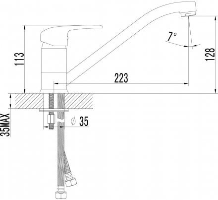 Смеситель для кухни Lemark Прамен с повор. излив., хром LM3304C