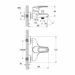 Смеситель для ванны IDDIS Carlow Plus CRPSB00i02WA