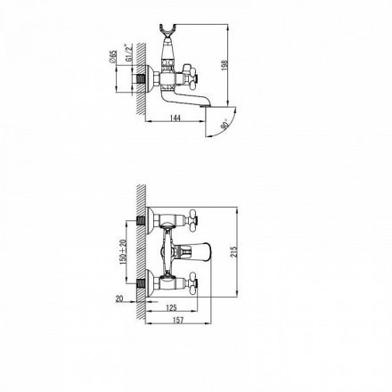 Смеситель для ванны с коротким изливом IDDIS Jeals JEASB02i02