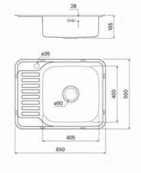 Мойка IDDIS Basic нержавеющая сталь 650х500, сатин, чаша справа BAS65SRi77