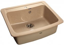 Мойка мрамор GRANFEST STANDART GF-S-605  1-чашa  605х515 мм  песочный