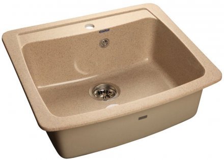 Мойка мрамор GRANFEST STANDART GF-S-605  1-чашa  605х515 мм  песочный