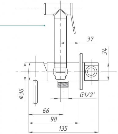 Гигиенический душ со смесителем AL-859-01 хром